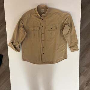 Vintage Cabela's  Soft Chamois Button-Up Shirt Tan Men's XL